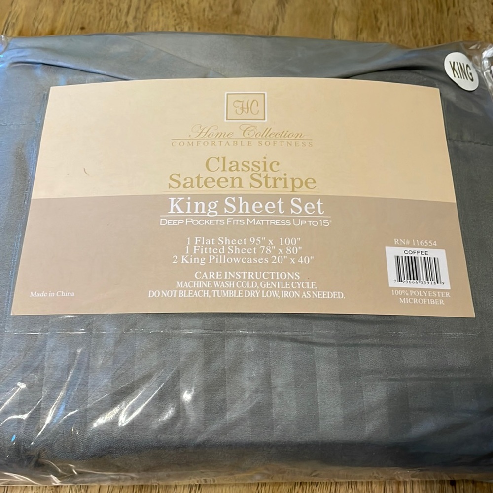 New Home Collection King Sheet Set